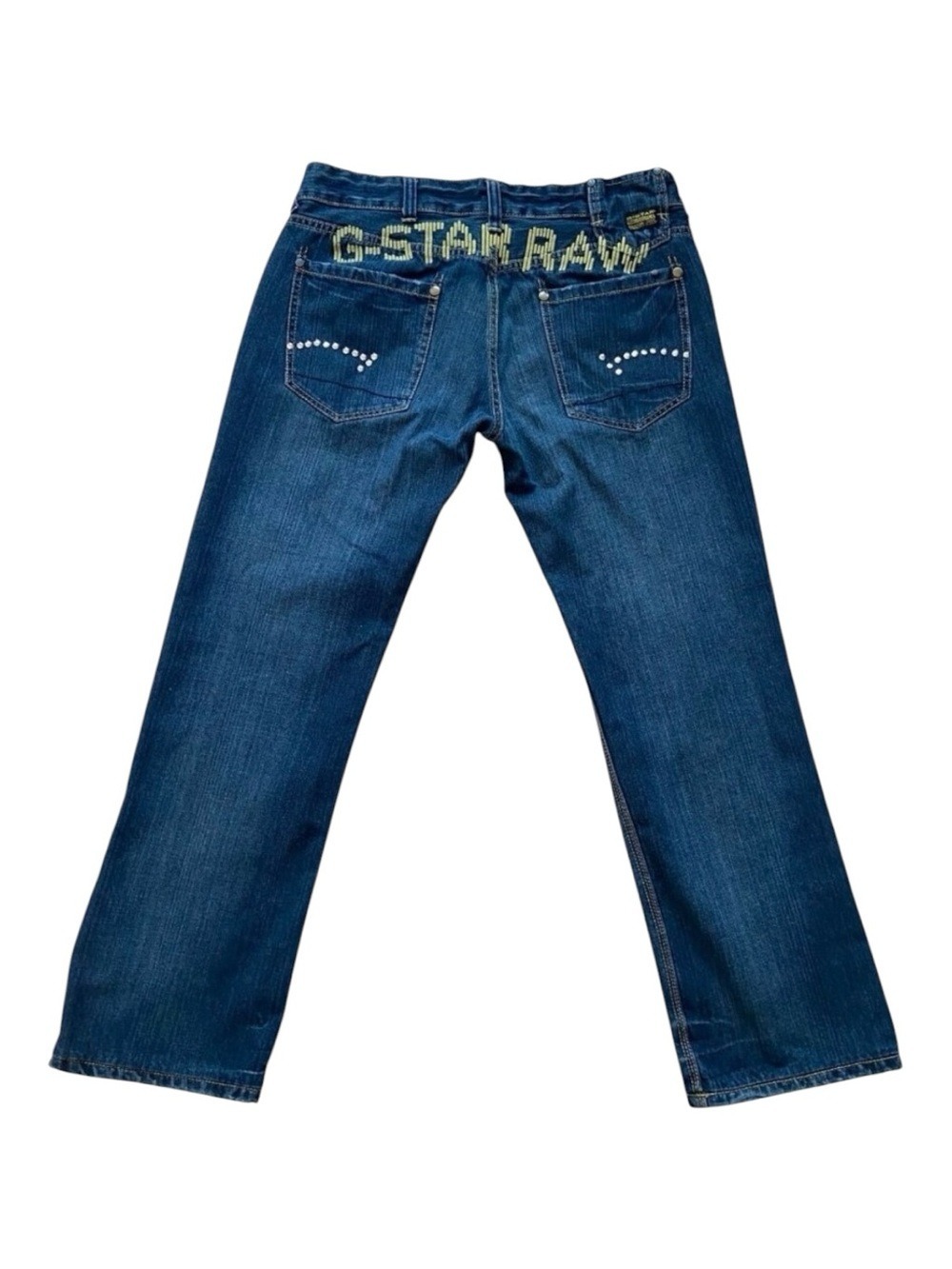 G-Star Raw Mens Jeans 38 button fly Denim Straight Fit Embroidered Back 33-01SE